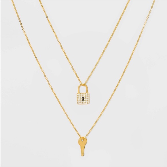 BaubleBar Jewelry - Sugarfix by Baublebar Locket and Key Delicate Layered  14K gold Necklace